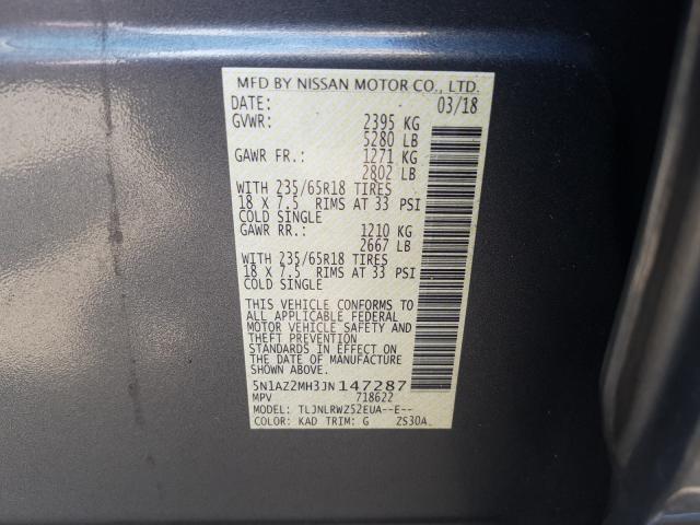 Photo 9 VIN: 5N1AZ2MH3JN147287 - NISSAN MURANO S 