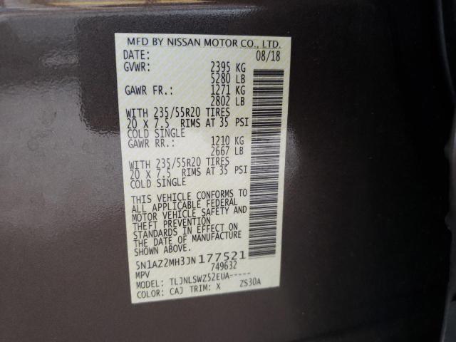 Photo 12 VIN: 5N1AZ2MH3JN177521 - NISSAN MURANO S 