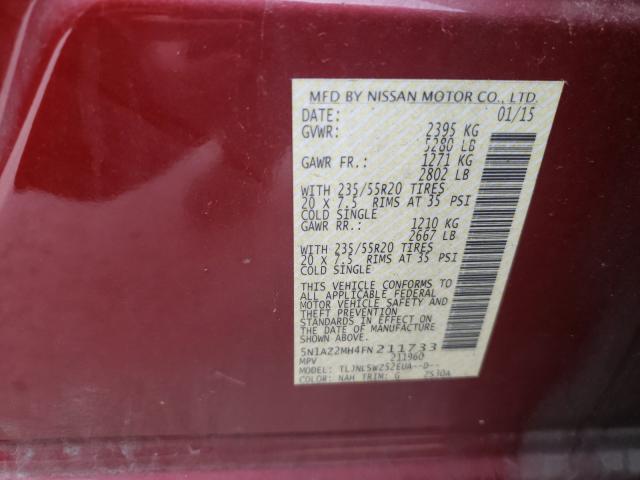 Photo 9 VIN: 5N1AZ2MH4FN211733 - NISSAN MURANO 