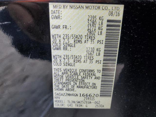 Photo 13 VIN: 5N1AZ2MH4GN166620 - NISSAN MURANO S 