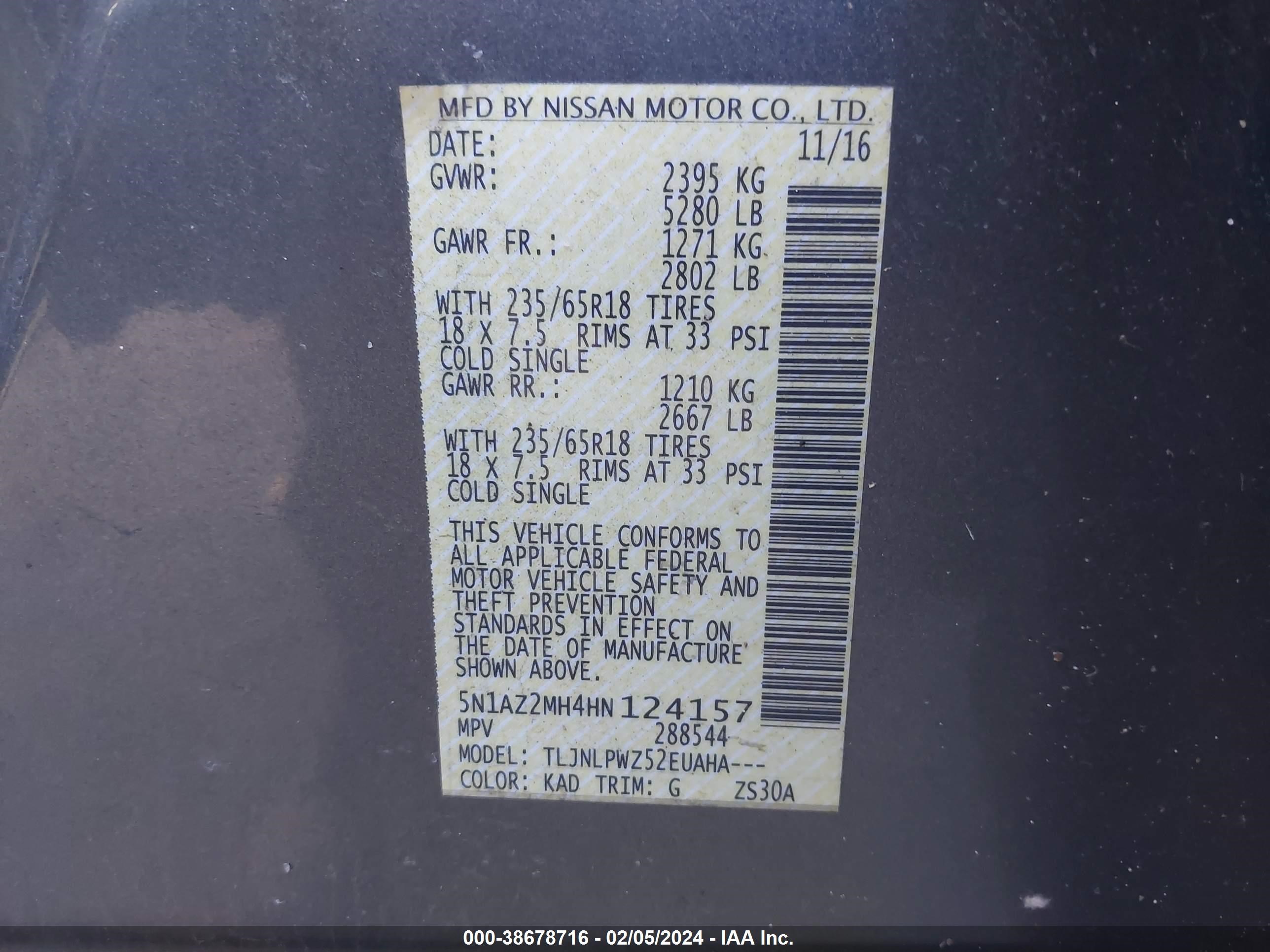 Photo 8 VIN: 5N1AZ2MH4HN124157 - NISSAN MURANO 