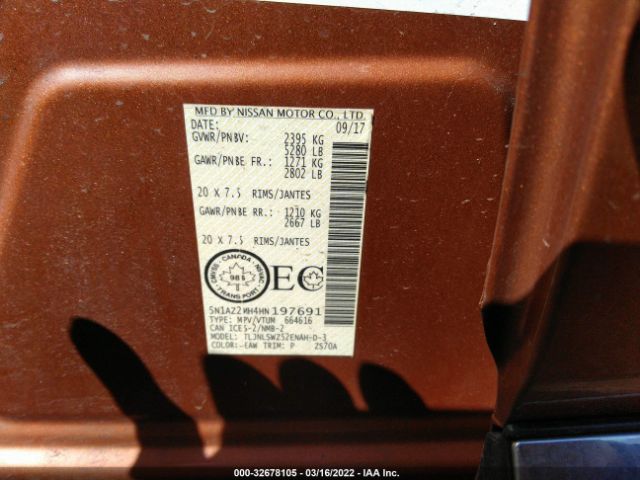 Photo 8 VIN: 5N1AZ2MH4HN197691 - NISSAN MURANO 