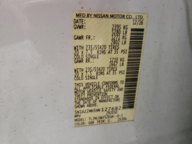 Photo 9 VIN: 5N1AZ2MH5HN127682 - NISSAN MURANO S 