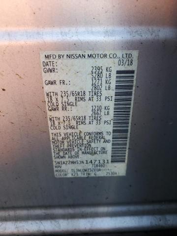 Photo 11 VIN: 5N1AZ2MH5JN147131 - NISSAN MURANO S 