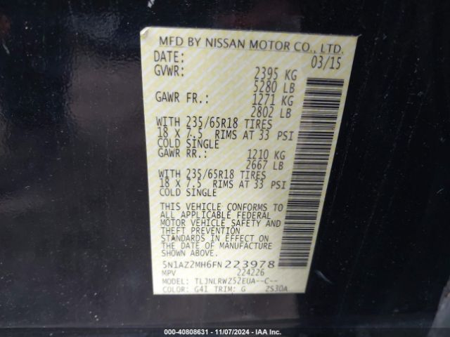 Photo 8 VIN: 5N1AZ2MH6FN223978 - NISSAN MURANO 