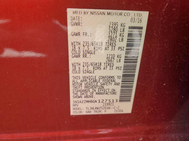 Photo 12 VIN: 5N1AZ2MH6GN127513 - NISSAN MURANO 