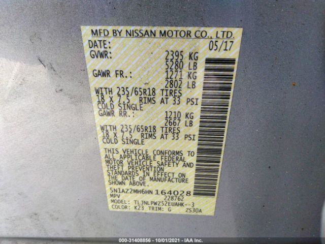 Photo 8 VIN: 5N1AZ2MH6HN164028 - NISSAN MURANO 