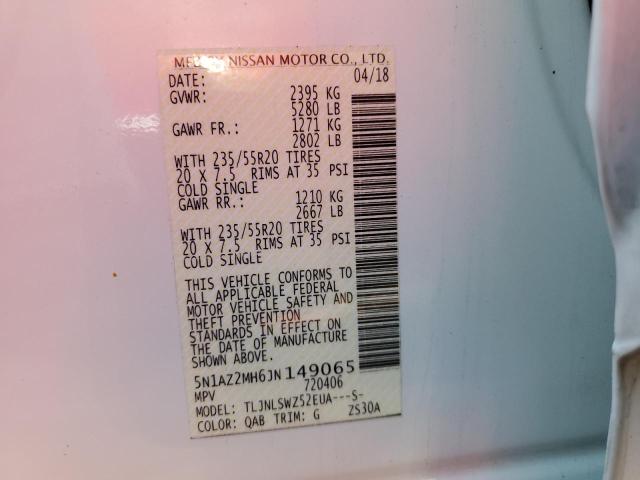 Photo 9 VIN: 5N1AZ2MH6JN149065 - NISSAN MURANO S 