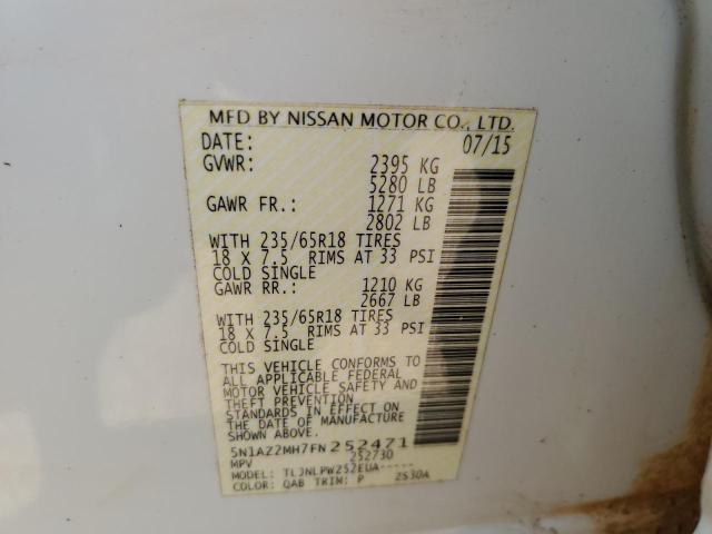 Photo 13 VIN: 5N1AZ2MH7FN252471 - NISSAN MURANO S 