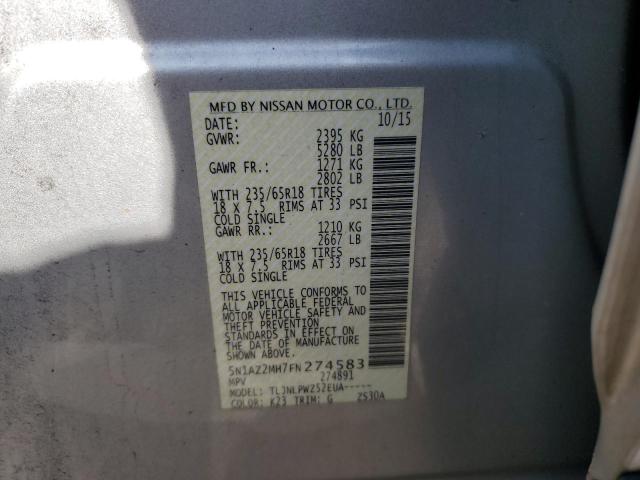 Photo 13 VIN: 5N1AZ2MH7FN274583 - NISSAN MURANO S 