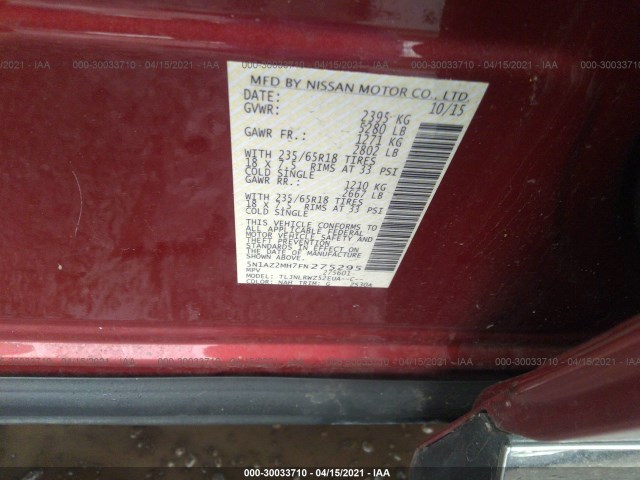 Photo 8 VIN: 5N1AZ2MH7FN275295 - NISSAN MURANO 