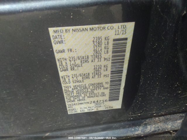 Photo 8 VIN: 5N1AZ2MH7FN284756 - NISSAN MURANO 