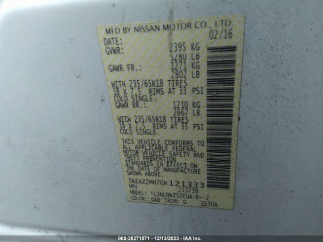 Photo 8 VIN: 5N1AZ2MH7GN121333 - NISSAN MURANO 