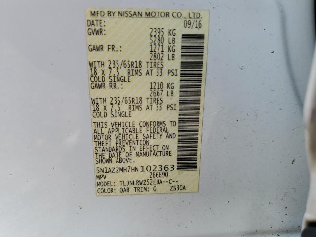 Photo 13 VIN: 5N1AZ2MH7HN102363 - NISSAN MURANO S 