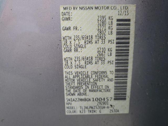 Photo 12 VIN: 5N1AZ2MH8GN100457 - NISSAN MURANO 