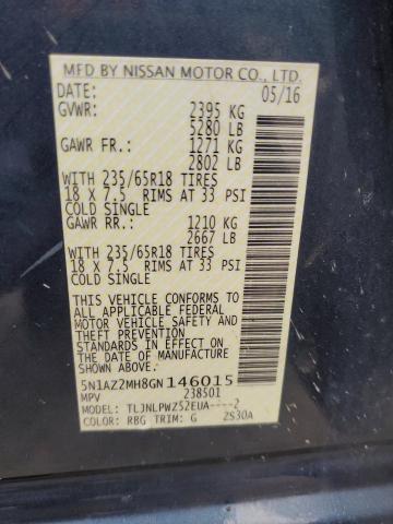 Photo 11 VIN: 5N1AZ2MH8GN146015 - NISSAN MURANO S 