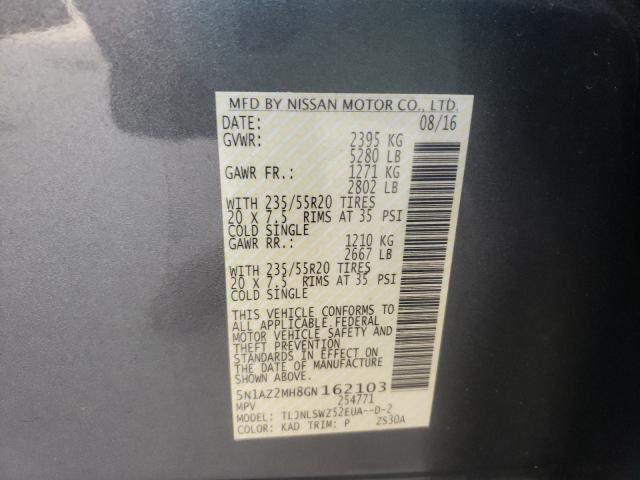 Photo 9 VIN: 5N1AZ2MH8GN162103 - NISSAN MURANO 