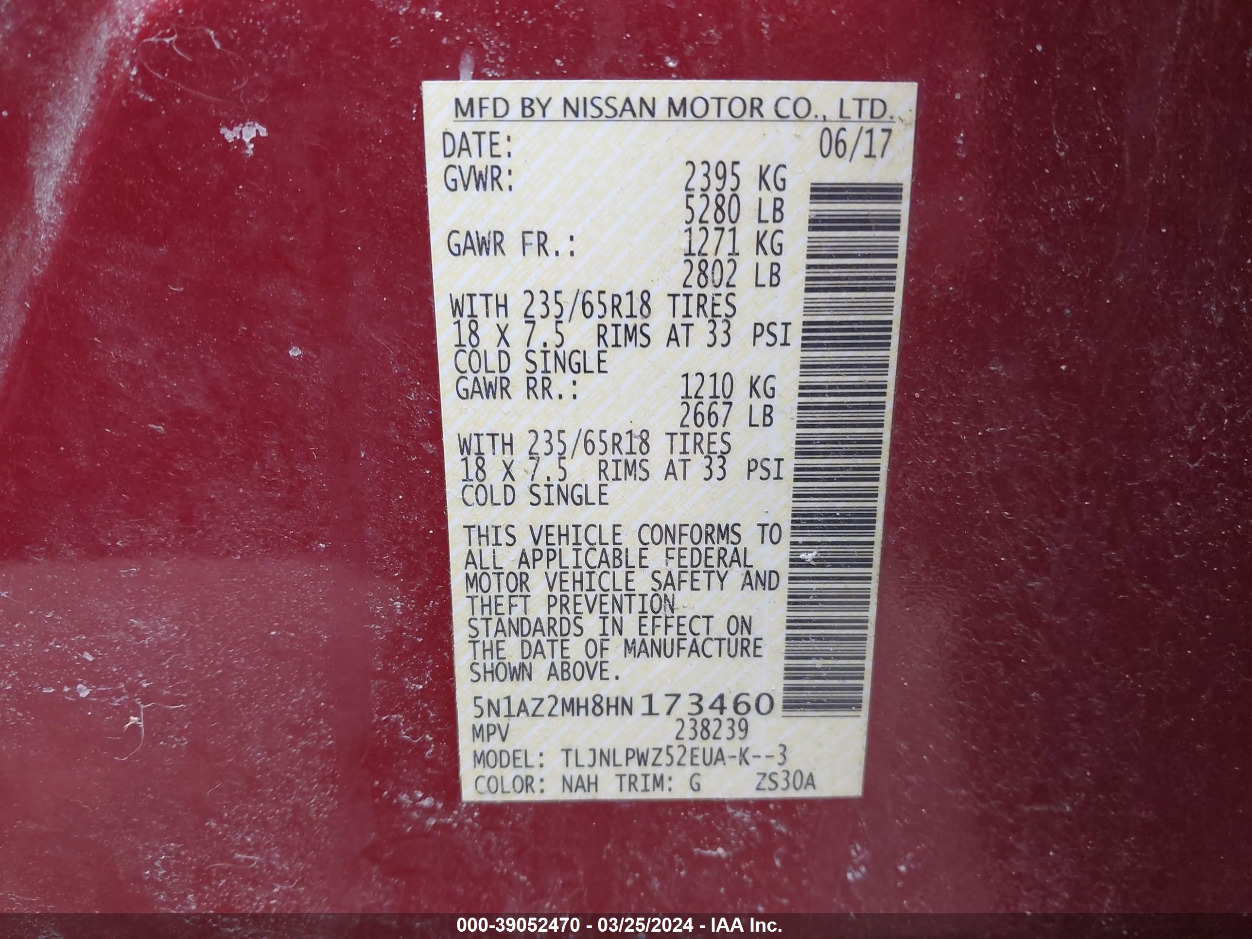 Photo 8 VIN: 5N1AZ2MH8HN173460 - NISSAN MURANO 