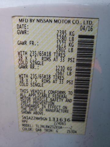 Photo 12 VIN: 5N1AZ2MH9GN131636 - NISSAN MURANO S 