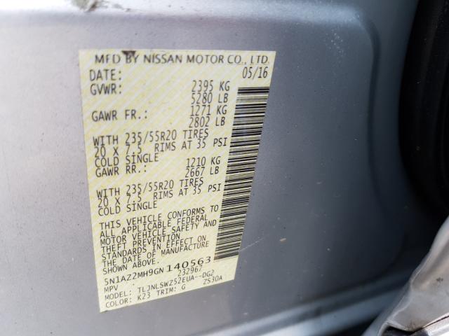 Photo 9 VIN: 5N1AZ2MH9GN140563 - NISSAN MURANO S 