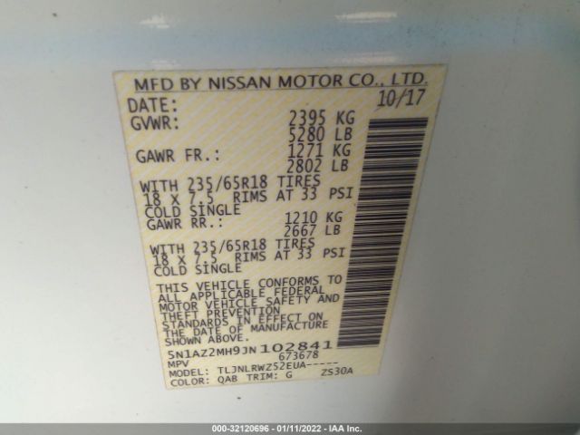 Photo 8 VIN: 5N1AZ2MH9JN102841 - NISSAN MURANO 