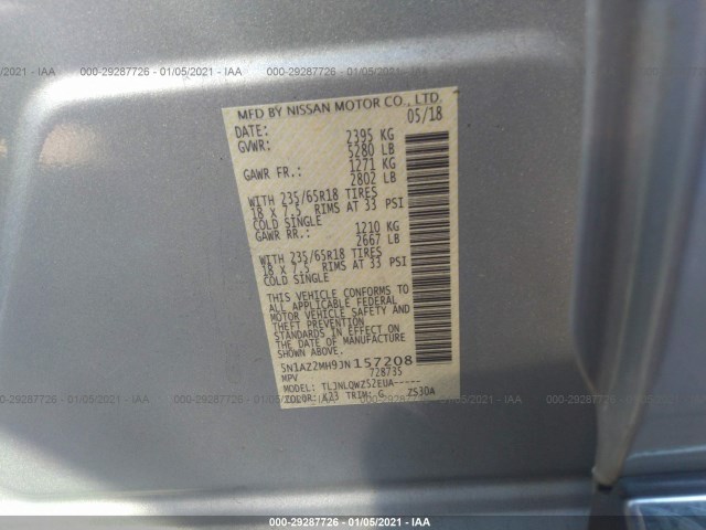 Photo 8 VIN: 5N1AZ2MH9JN157208 - NISSAN MURANO 