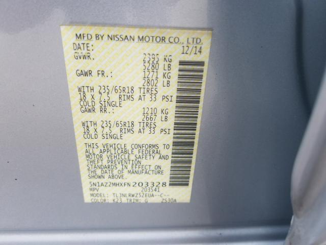 Photo 9 VIN: 5N1AZ2MHXFN203328 - NISSAN MURANO S 