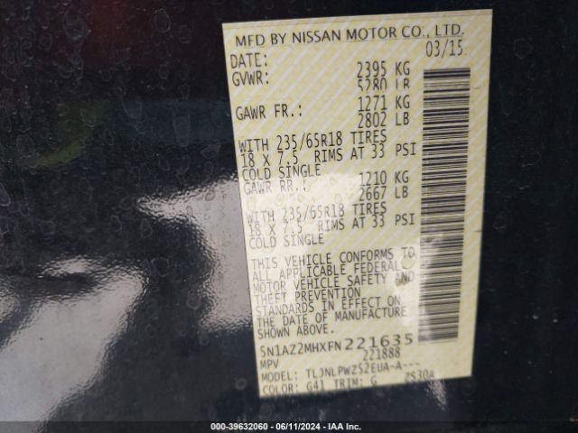 Photo 8 VIN: 5N1AZ2MHXFN221635 - NISSAN MURANO 