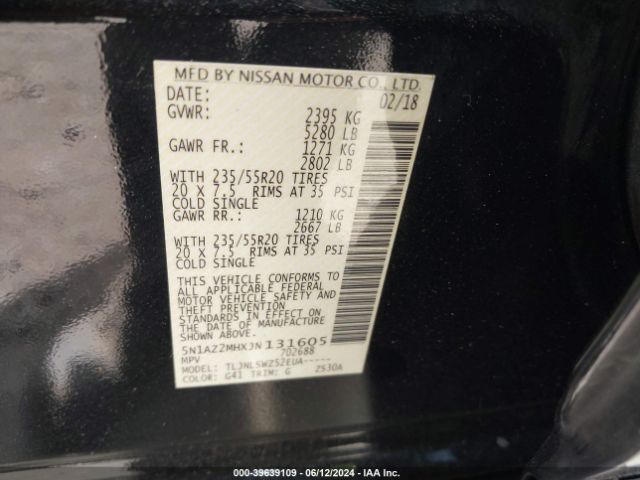 Photo 8 VIN: 5N1AZ2MHXJN131605 - NISSAN MURANO 