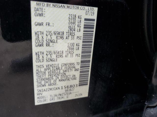 Photo 12 VIN: 5N1AZ2MJ1KN156803 - NISSAN MURANO 