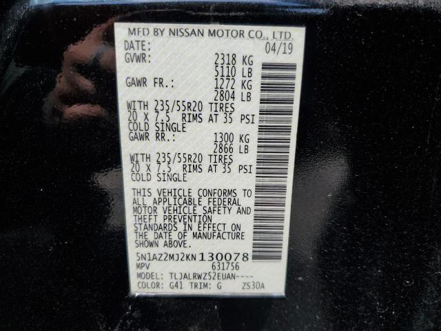 Photo 13 VIN: 5N1AZ2MJ2KN130078 - NISSAN MURANO S 