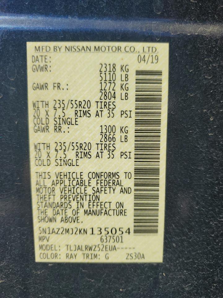 Photo 13 VIN: 5N1AZ2MJ2KN135054 - NISSAN MURANO 