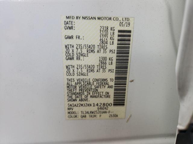 Photo 9 VIN: 5N1AZ2MJ2KN142800 - NISSAN MURANO S 