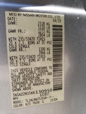 Photo 12 VIN: 5N1AZ2MJ5KN130950 - NISSAN MURANO S 