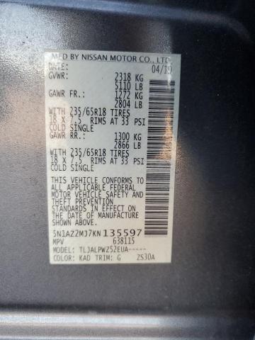 Photo 11 VIN: 5N1AZ2MJ7KN135597 - NISSAN MURANO 