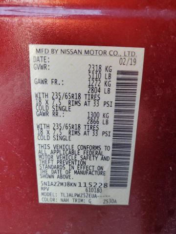 Photo 12 VIN: 5N1AZ2MJ8KN115228 - NISSAN MURANO S 