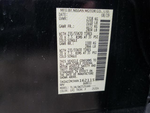 Photo 12 VIN: 5N1AZ2MJXKN162115 - NISSAN MURANO S 