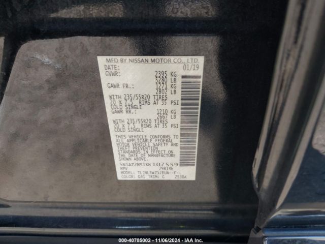 Photo 8 VIN: 5N1AZ2MS1KN107559 - NISSAN MURANO 