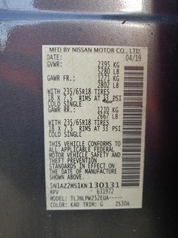 Photo 9 VIN: 5N1AZ2MS1KN130131 - NISSAN MURANO S 