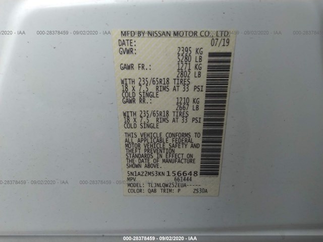 Photo 8 VIN: 5N1AZ2MS3KN156648 - NISSAN MURANO 