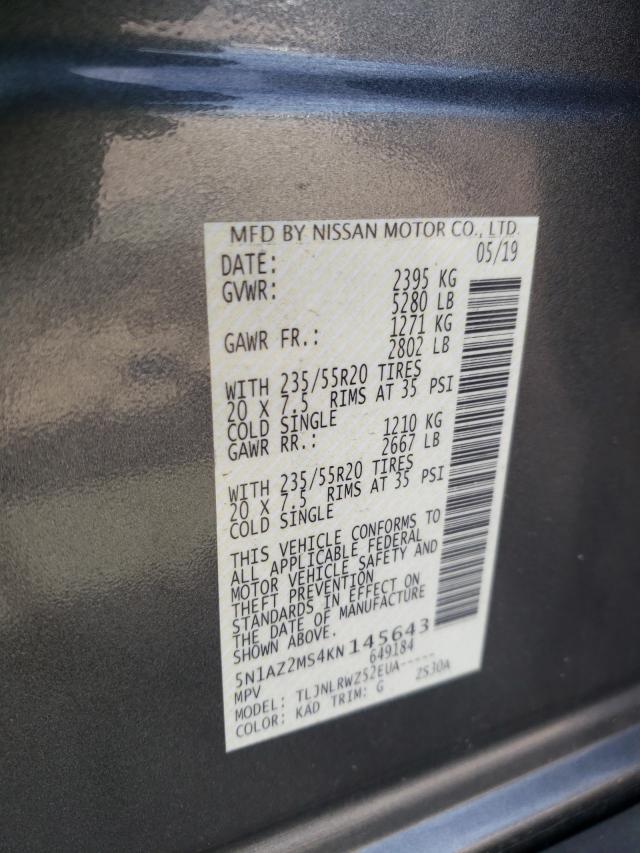 Photo 9 VIN: 5N1AZ2MS4KN145643 - NISSAN MURANO 