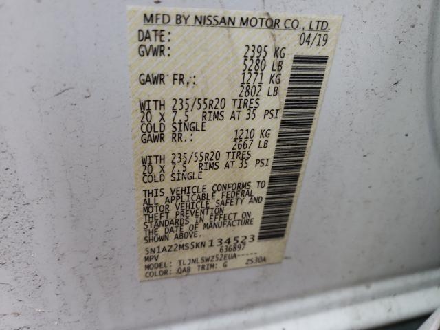 Photo 9 VIN: 5N1AZ2MS5KN134523 - NISSAN MURANO S 