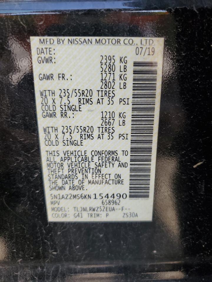 Photo 12 VIN: 5N1AZ2MS6KN154490 - NISSAN MURANO 