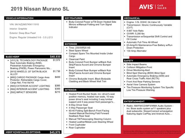 Photo 12 VIN: 5N1AZ2MS7KN111910 - NISSAN MURANO 