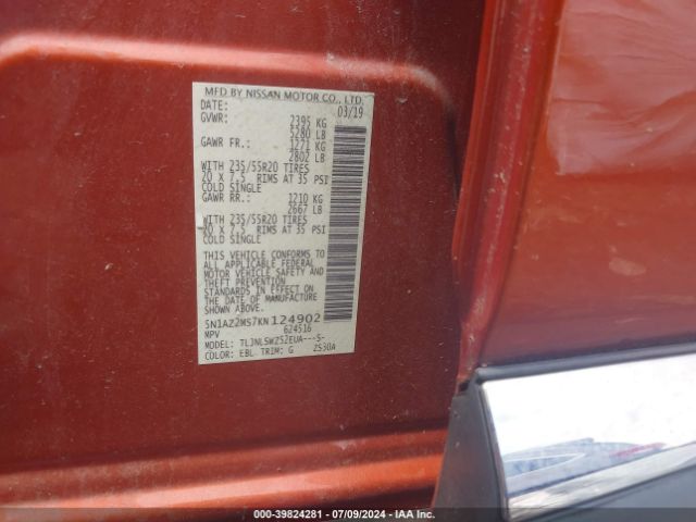 Photo 8 VIN: 5N1AZ2MS7KN124902 - NISSAN MURANO 