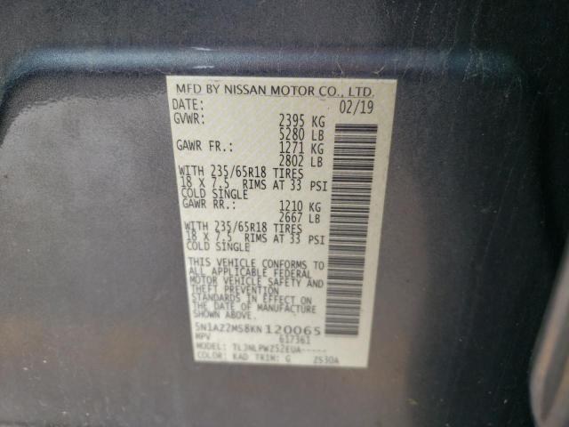 Photo 9 VIN: 5N1AZ2MS8KN120065 - NISSAN MURANO S 