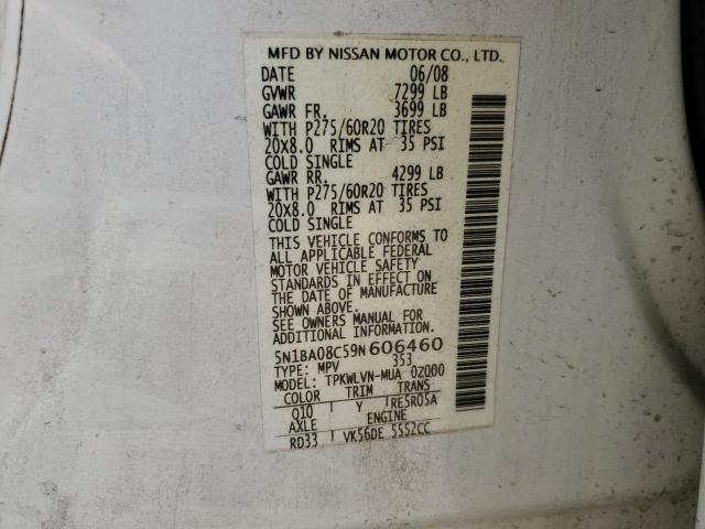 Photo 12 VIN: 5N1BA08C59N606460 - NISSAN ARMADA SE 