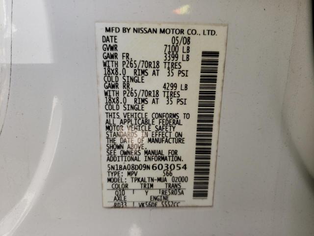 Photo 9 VIN: 5N1BA08D09N603054 - NISSAN ARMADA SE 