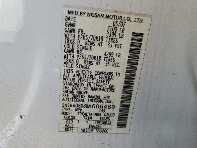 Photo 12 VIN: 5N1BA08D88N606489 - NISSAN ARMADA 