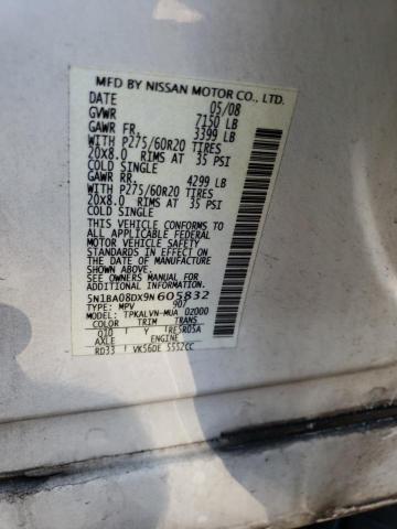 Photo 13 VIN: 5N1BA08DX9N605832 - NISSAN ARMADA SE 